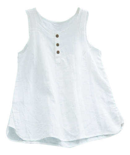 F9 Chaleco Para Mujer Tops De Lino De Talla Grande Playera