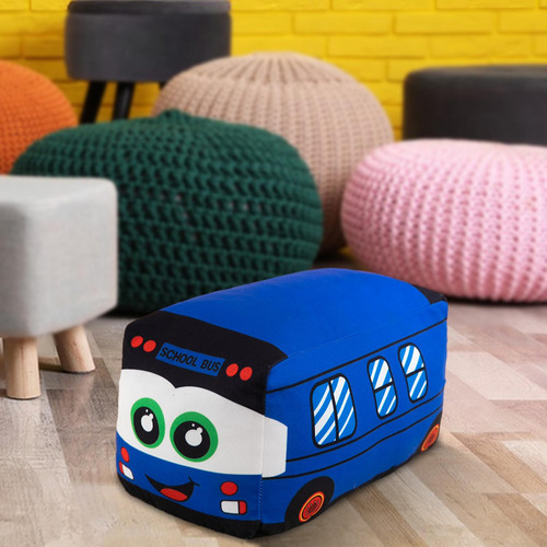 Almofada De Ônibus Escolar De Pelúcia, Presente Azul 20cm