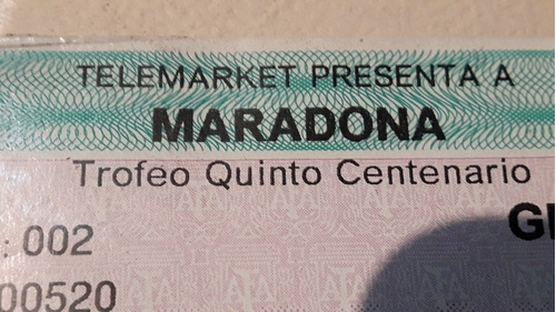 Entrada Maradona Boca Sevilla 14 De Octubre De 1992