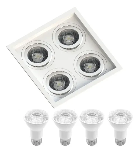 comprar Spot Embutir Quadruplo Recuado P\u002F4 Lâmpadas + 4 Lâmps Par20