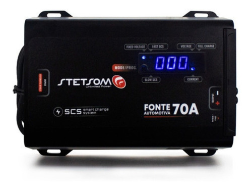 Fonte Automotiva Carregador Stetsom 70a Digital Bivolt Cor P Preto