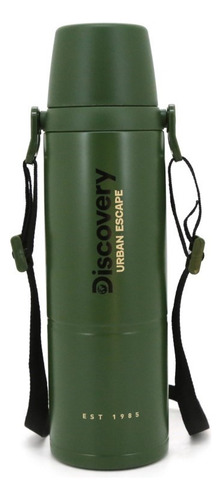Termo Discovery Inox Con Correa, Tapa Vaso Y Pico Cebador Verde