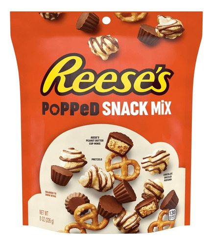 Reese's Popped Snack Mix Crema Cacahuate Y Chocolate 226 Gr 