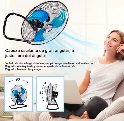 Ventilador De Pedestal Piso Y Pared 3 En 1 3 Aspas