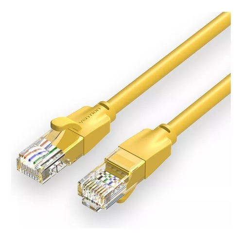 Cable de red Vention Cat6 Certificado - 2 metros - Reforzado - Premium Patch cord - UTP Rj45 Ethernet 1000 MBPS - 250 Mhz - cobre - Pc - Notebook - servidores - camaras seguridad - Amarillo - IBEYH