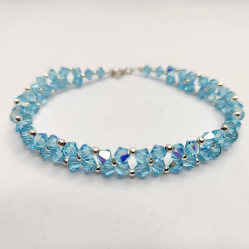 Pulsera Cristal 1ra Marca Aqua Bohemica Ab 2x Plata Color Vr Acqua Bohémica 6 Cm 20 Cm
