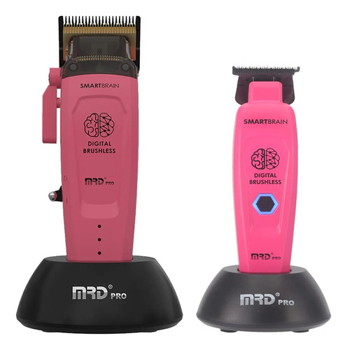 Set Clipper + Trimmer Mrdpro Barber Smartbrain Rosa 3c