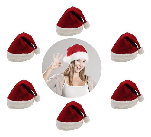 Gorro De Navidad Santa Claus Rojo Premium Navideño 6pz