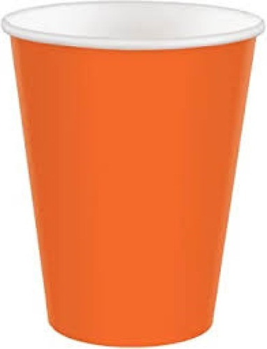 Vasos De Cartón Naranja 9oz 8 Unidades