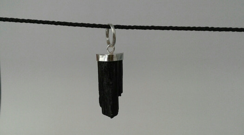 Plata 925 Dije Con Turmalina Negra Proteccion Mas Obsequio