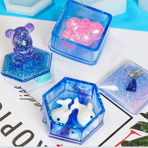 De Molde De Resina De Silicona Diy 5 Recipientes De Forma