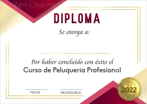 Imagen 1 de 5 de Diplomas Personalizados Diseño E Impresion A4