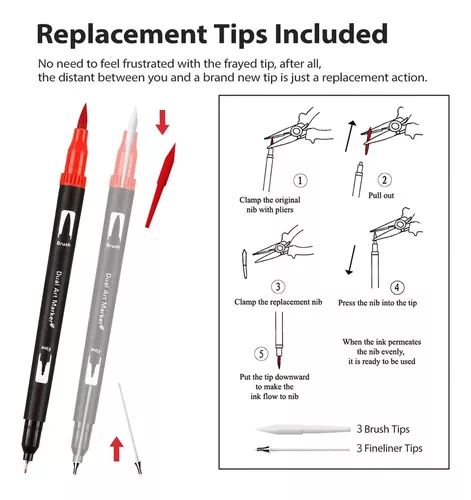 Bolígrafos de doble punta de 120 colores, marcadores de pincel de punta  fina para libros de colorear para adultos, dibujo y letras, caligrafía (120