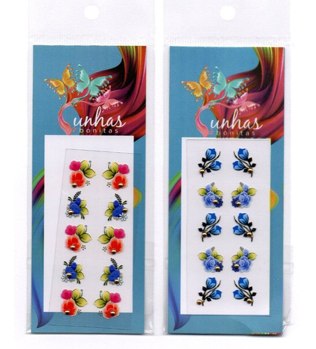 Kit 50 Joias De Unhas (25 Pares Joias) + 25 Adesivos 3d
