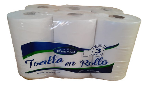 Toalla Premium Bobina Papel Extra Blanco 2 X 3 X 200 Mt 6 Ro