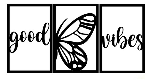 Cuadro Decorativo Triptico Frase Calado Mdf 80x40cm Deco Primera Junta