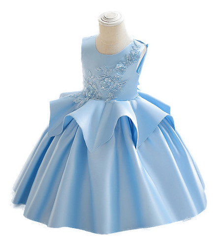 Vestido Con Diseño Tridimensional Para Niñas, Princesa Y Flo