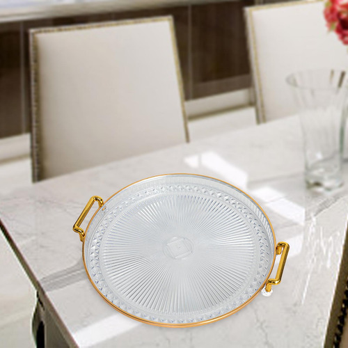 Round Serving Tray Multi Purpose Fruit Dessert Tray Clear A