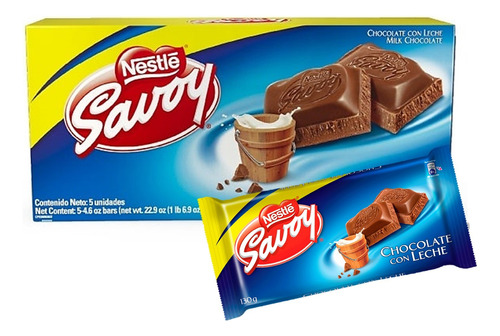 Chocolate Choco Leche Nestle Savoy X5unds