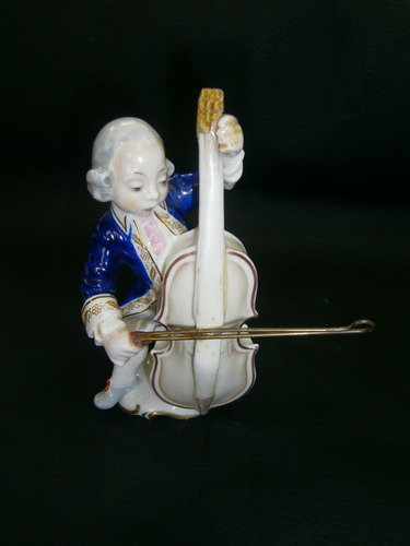 Porcelana Hombre Tocando Instrumento Musical Germany 