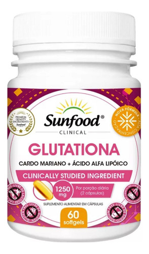 Glutationa 60 Caps - Importado Sunfood Promoção