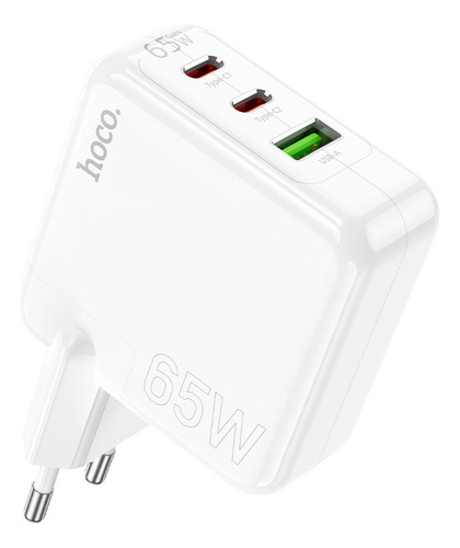 Cargador De Pared 2 Usc-c/1 Usb-a Hoco C115a Eu 65w White Color Blanco