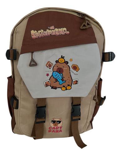 Mochila Capibara Escolar Marrón Claro Capibara