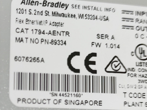 Clp Allen Bradley Modulo 1794-aentr