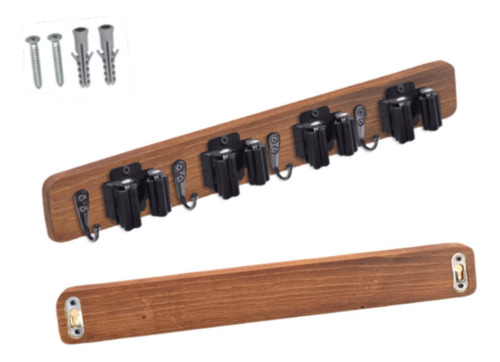 Soporte Para Escobas Y Fregonas, De Madera, Rústico, Para Ga