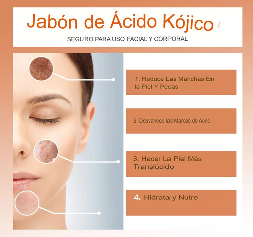 3 Jabón Ácido Kójico Aclarador Iluminador Quitar Manchas