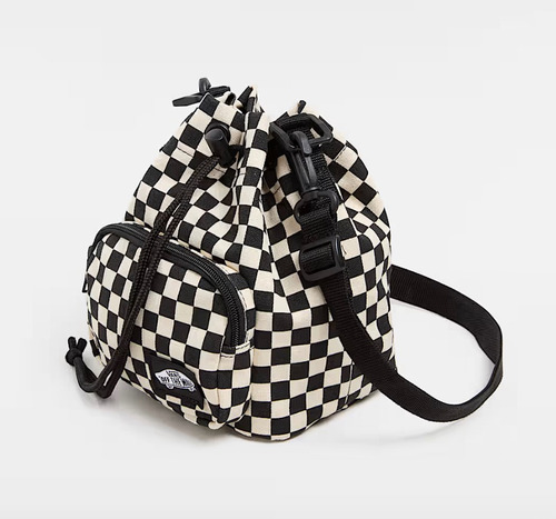 Bandolera Vans Abd Bucket Bag Blanco Y Negro Cuadros Plastico Negro