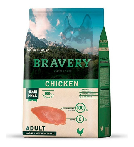 Bravery Chicken adulto razas medianas/grandes 4kg