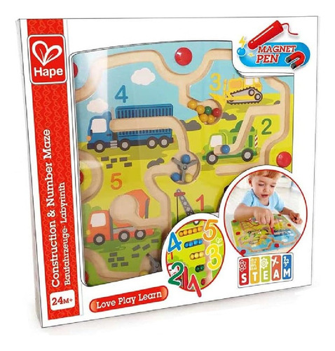 Juego Estimulación De Laberinto Magnético Madera Para Niños Color Verde
