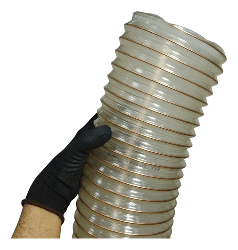 Mangueira Sucção Ar Pu Arame Silicone Cobreado 5 Pol - 2m Cor Tranparente