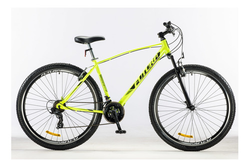 Mountain bike Futura Lynce R29 frenos v-brakes cambios Shimano color amarillo neón con pie de apoyo  