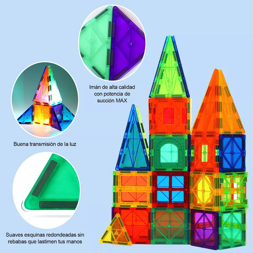 Juego De Bloques De Construcción Magnéticos 3d 100 Piezas