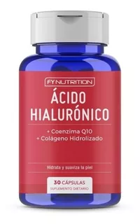 Ácido Hialurónico Fynutrition - Con Colágeno, Coenzima Q10 Y Vitaminas A Y E - Cápsulas En Frasco De 30 Un.