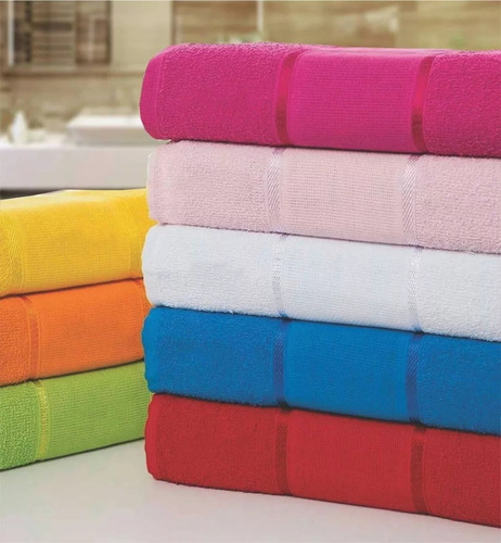 Imagem 4 de 4 de Kit 10 Toalha De Banho Algodão Felpuda De Luxo Top Atacado