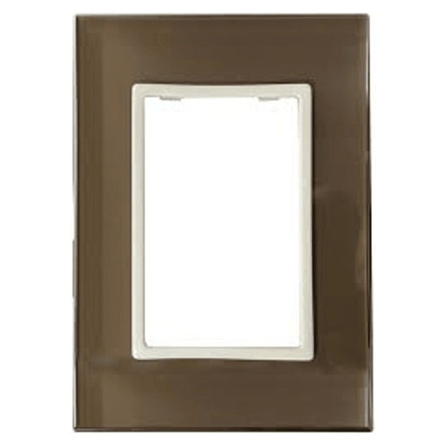 Placa De 3 Módulos Chocolate Cristal Royer 8104b (3 Piezas)