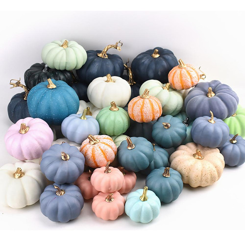 Calabaza Artificial, 16 Unidades, Calabazas Otoñales De Espu