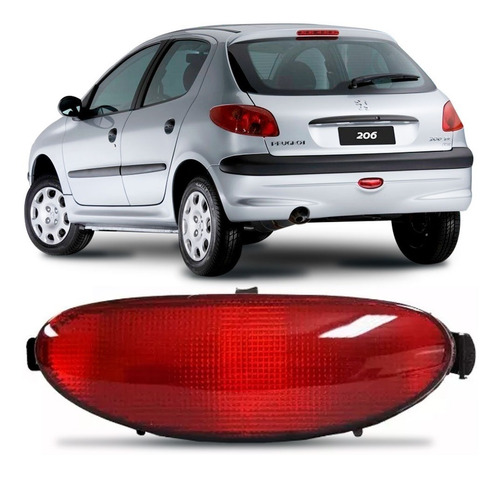 Luz Neblina Peugeot 206 Lanterna Parachoque Traseira Rubi