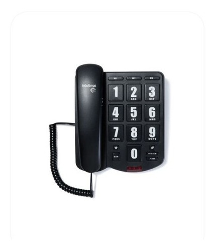 Imagem 1 de 3 de Telefone Intelbras Com Fio Tok Facil Preto