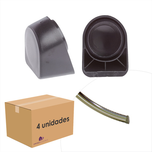 Kit 4 Ponteira Pé De Mesa Tubular Carraro Com Angulo 1 1/4 