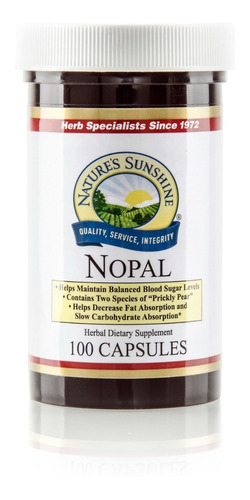 Nopal Natures Sunshine (100 Caps) Para Controlar Azúcar Sabor Neutro