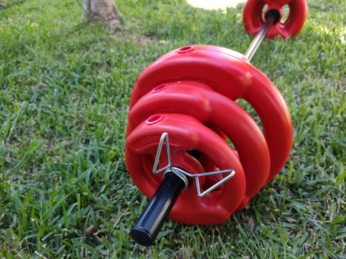 Imagen 7 de 9 de Kit Set 17 Kg Bsfit Discos C/ Agarre Pesas Barra Gym Combo