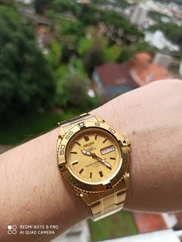 + Bonito Seiko 5 Sports 7s36-00y0 Dourado Feito No Japão