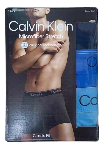 Set De 3 Boxers Calvin Klein Originales Microfibra Talla M