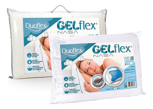 Set X2 - Almohada Espuma 100% Viscoelástica Gel Flex Duoflex Blanco