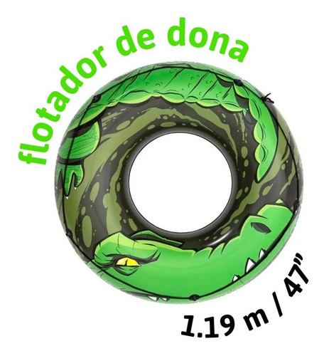 Inflable Flotador Dona Cocodrilo Salvavidas Infantil 2 Pzas