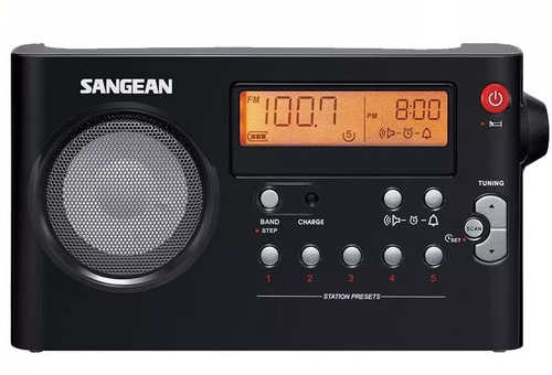 Radio Digital Am Fm Sangean Prd7 Alarma Reloj Memorias Black